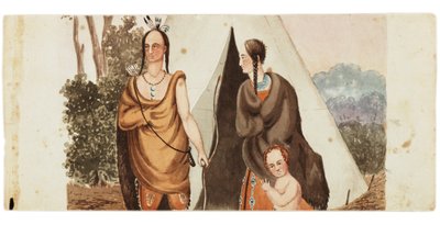 Indian Family Sitting Outside of a Teepee by American School